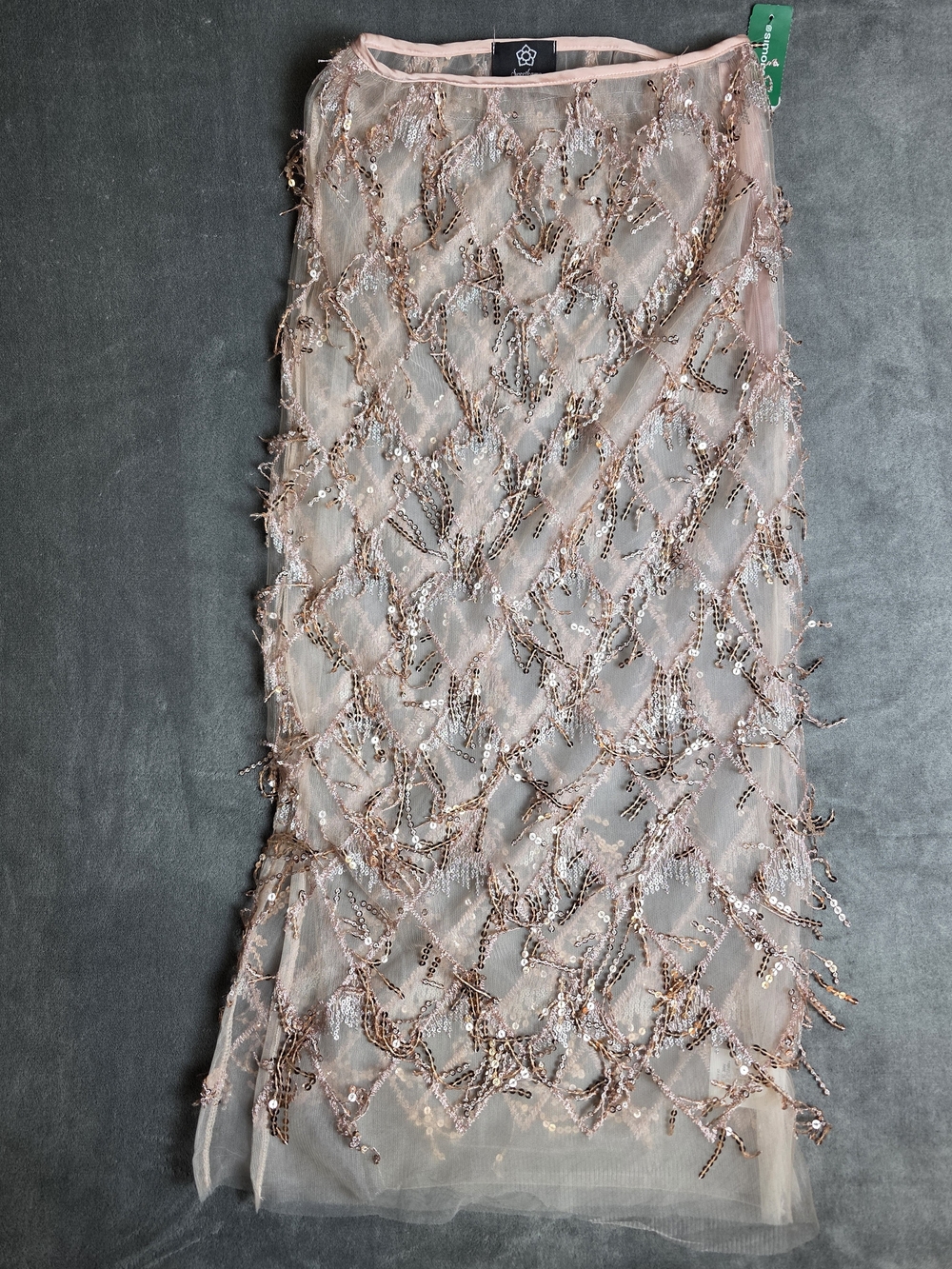 🧚♀️Sweetkama Blush Pink Sequin Embellished Midi Skirt | Fairycore | XS NWT - Picture 3 of 10
